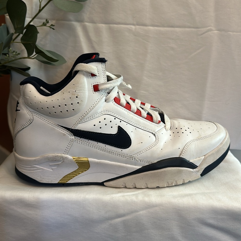 Nike Air Flight white red blue gold men’s lite 12 lace up Olympic mid sneakers - Picture 6 of 16